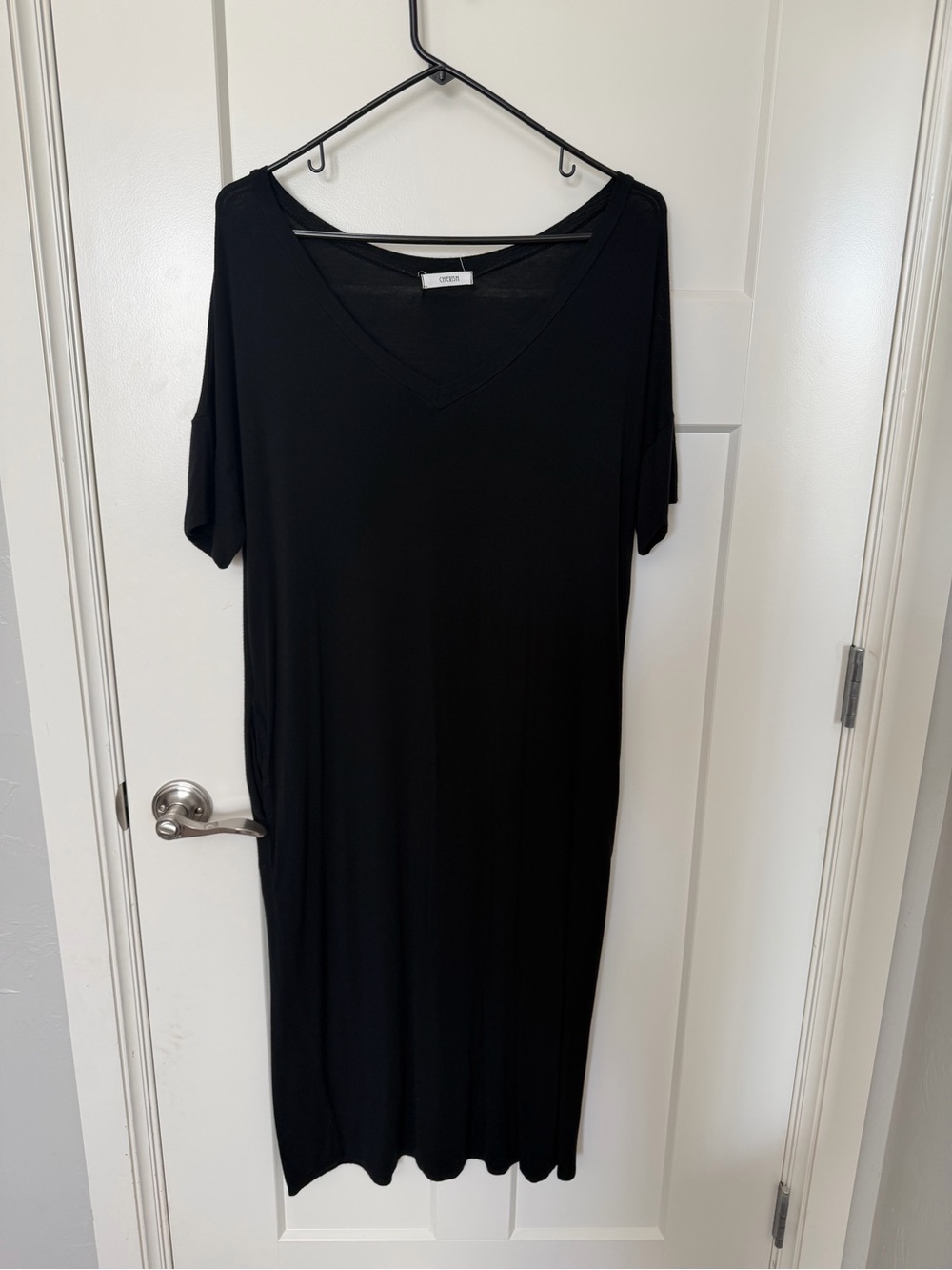 Cherish Black V-Neck Maxi Dress